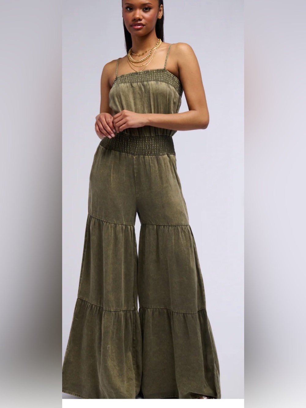 NEW - AKIRA WASHED WIDE LEG JUMPSUIT - Size Large